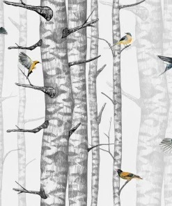 Coordonné Birch Trees Grey -