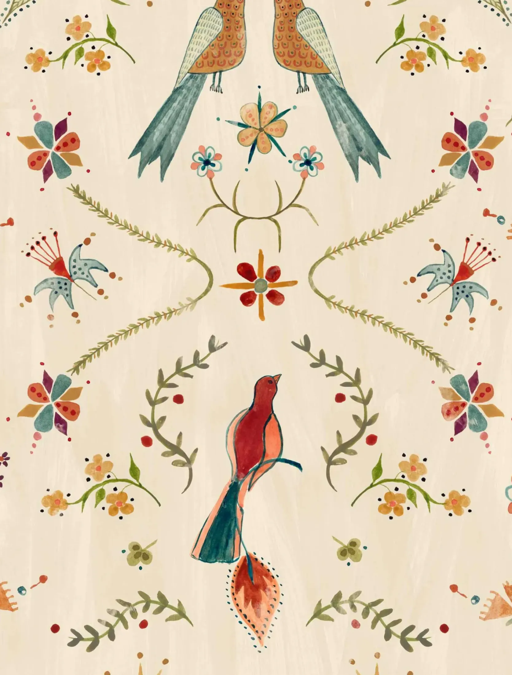 Coordonné Metaphoric birds Fawn -