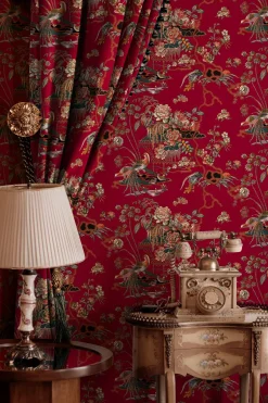 Coordonné Sacred Pheasants Ruby -